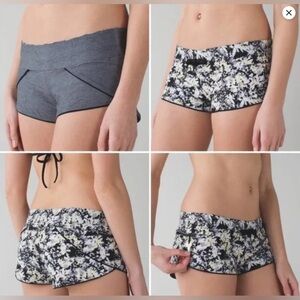 LULULEMON REVERSIBLE CROSSCOURT PETAL BLACK CLARITY YELLOW WATER : SURF SHORT